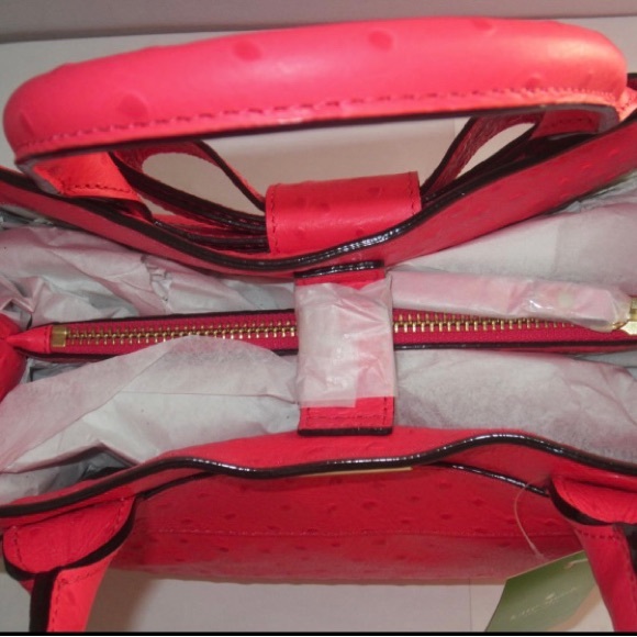 NEW $428 Kate Spade New York Provence Pink Bag Ostrich Leather Desert Rose - Picture 7 of 7